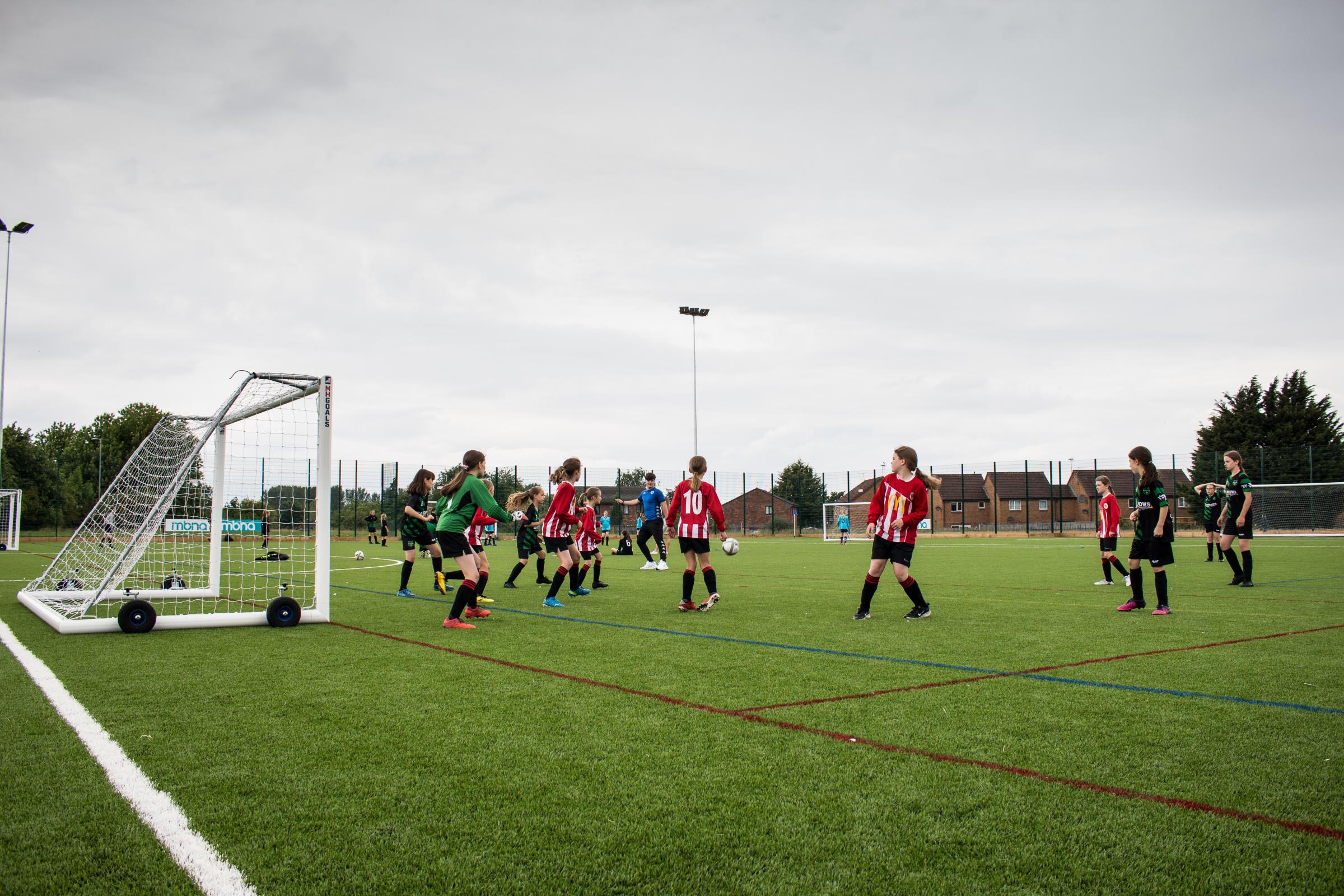 The official opening of the King George V sports hub saw children from eight Chester primary schools taking part in a girls’ football tournament on the new 3G pitch.