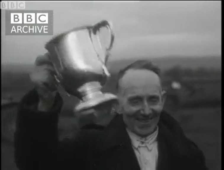 The annual contests of the Cheshire Ploughing and Hedge Cutting Society at Duddon Hall, Tarporley. Mr W Huxley of Chester won the hedge laying competition in 1952. Picture: BBC Archive.