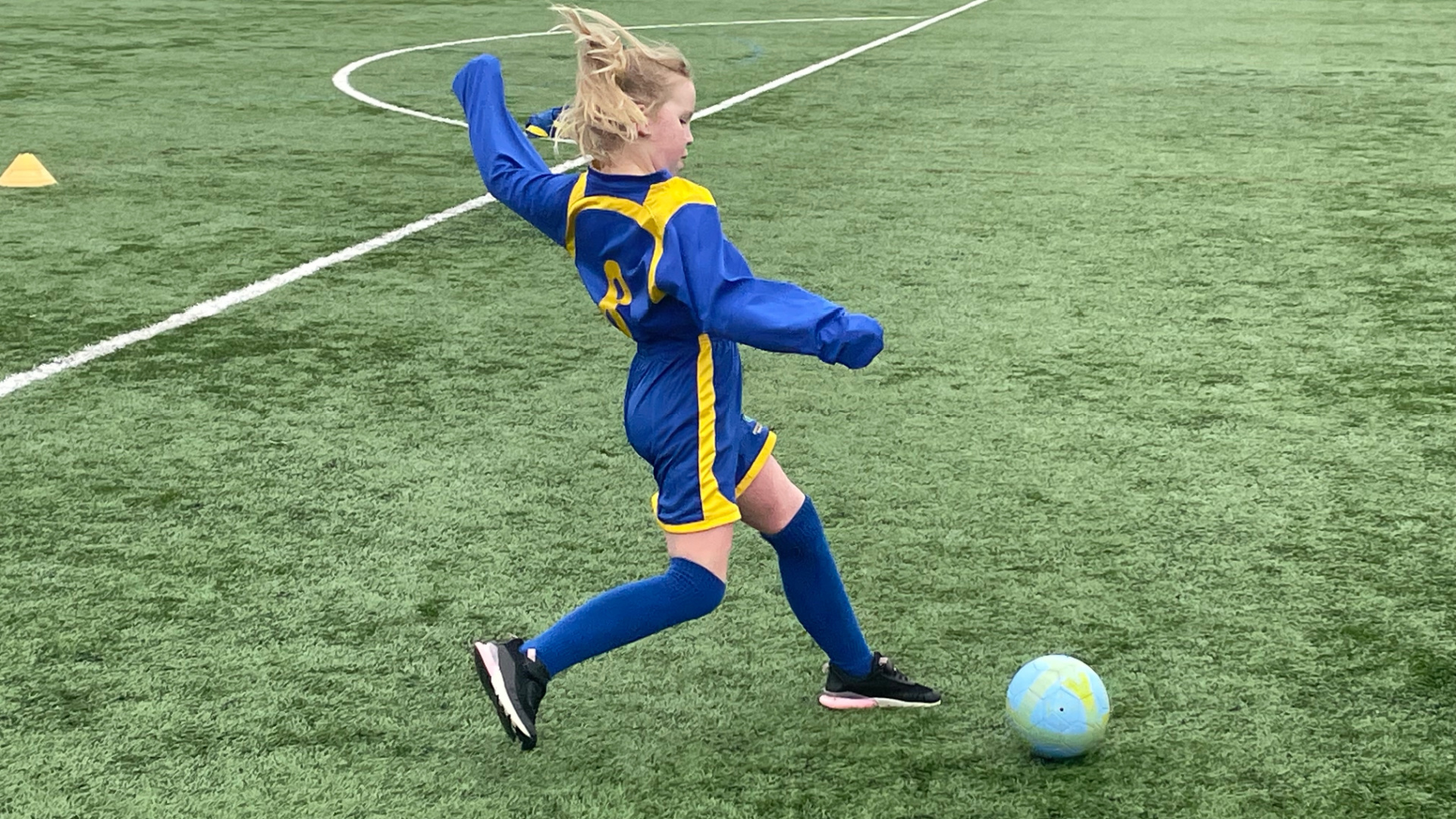 Young girls enjoyed a fun-packed morning of football training.