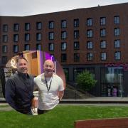 Moxy Chester will host an alcohol-free event - (inset) Alex Clapp (left) with Club Claritee co-founder Bern Giam.