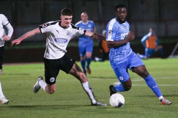 Chester top-scorer Akwasi Asante in action at Gateshead in midweek. Picture: RICK MATTHEWS