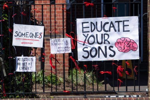 Signs outside James Allen’s Girls’ School in south-east London