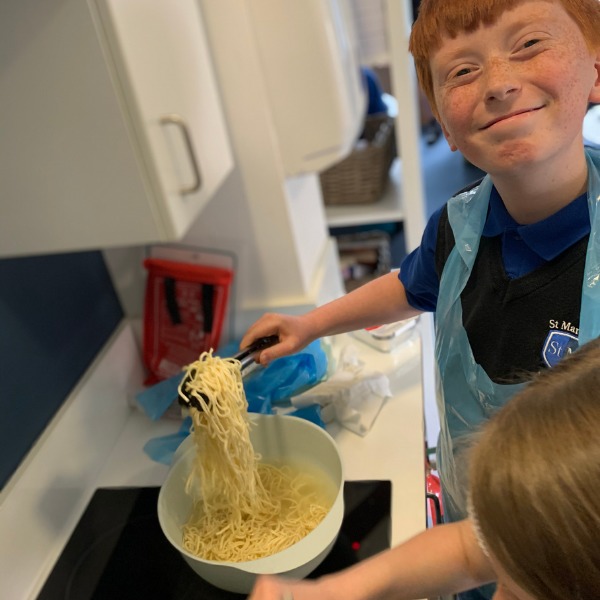 Year 6 children at St Martins Academy, Chester, cook up a treat inspired by footballer Marcus Rashford and chef Tom Kerridge.