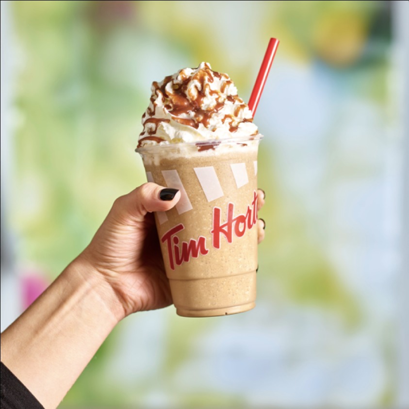 One of the iced cap drinks people can purchase at the new Tim Hortons restaurant.