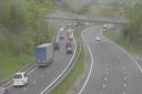 Vehicle fire closes off A55 between between Conwy and Chester. [Image: Traffic Wales]