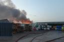 The fire involved several palletised barrels of industrial waste products