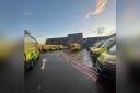 A queue of ambulances at the Countess of Chester Hospital's A&E department.