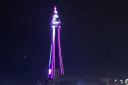 Blackpool Tower illuminated to mark Secondary Breast Cancer Day.