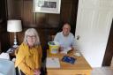 Author Peter Stanley - pictured alongside his daughter - signs copies of his new book at Boughton Hall.