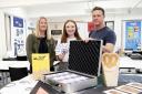 Student Olivia Hayward with Forepoint senior designer Abi Stones and Forepoint director and UCLan alumni Keith Noble