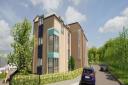 Artist impression of new apartment block in Murdishaw. Image from planning docs by John McCall Architects