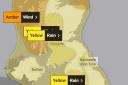 Yellow warnings for wind, in conjuction with Storm Jocelyn, remain in place for much of the UK. (Image: Met Office).