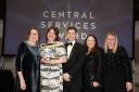 Lisa Armstrong, recruitment manager (second from left) collects her award from (L-R) Liz Jones, National Care Forum; Martin Rix, Belong Chief Executive; Rebecca Woodcock, Belong Head of Operations; Sue Goldsmith, Belong Chief Operating Officer.
