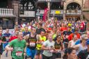 Runners winding through the city streets during the 2017 Essar Chester Half Marathon