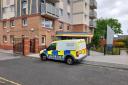 Police at the scene on Vittoria Close, Birkenhead this morning. Picture: Craig Manning