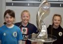 Players and families enjoyed their chance to be pictured with the Premier League trophy and the UEFA Women's Euro trophy at Chester FC Girls' Emerging Talent Centre.