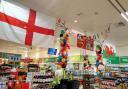 Look how this supermarket on the border is flying the flags for both England and Wales today