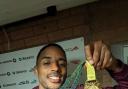 Cheshire Phoenix' Jamell Anderson shows off his men's 3x3 basketball gold medal. (pic: Pete Simmons)
