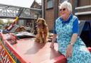 Diana Skilbeck MBE, pictured here with her dog, has passed away at 80. She spent 50 years as a volunteer at the National Waterways Musuem (image: Nigel Player)