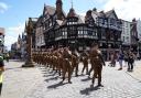 Regulars from the 1st Battalion, The Mercian Regiment, parading in Chester on Armed Forces Day this year.