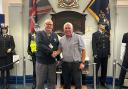 Graeme Gerrard with museum manager retired Police Constable Peter Hampson