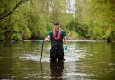 United Utilities River Ranger Daniel Lynch carrying out work.