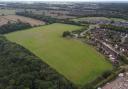 An aerial view of the site at Grappenhall Heys