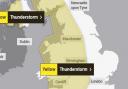 A weather warning for thunderstorms has been issued.