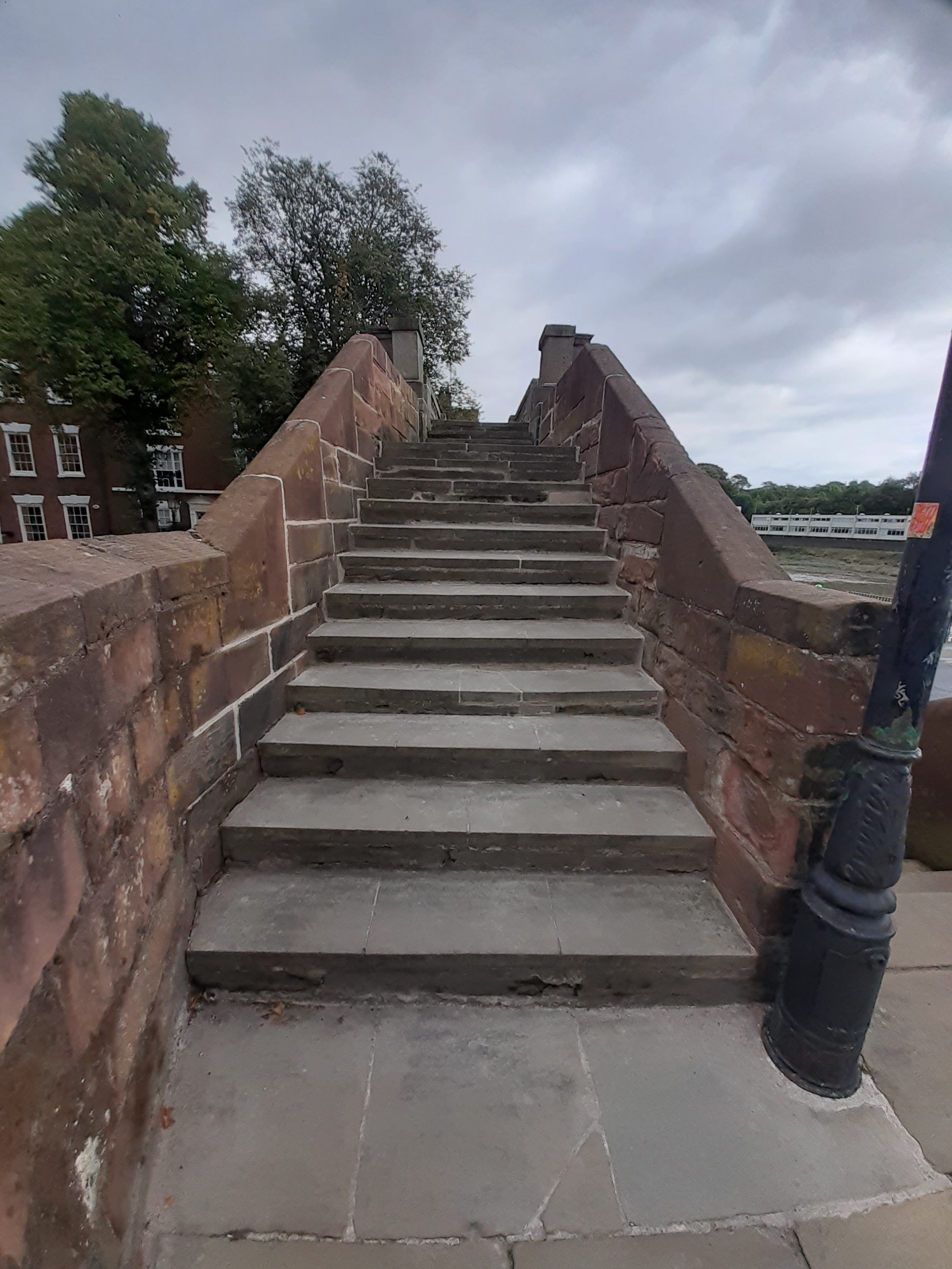 Restored steps at Bridgegate in Chester.