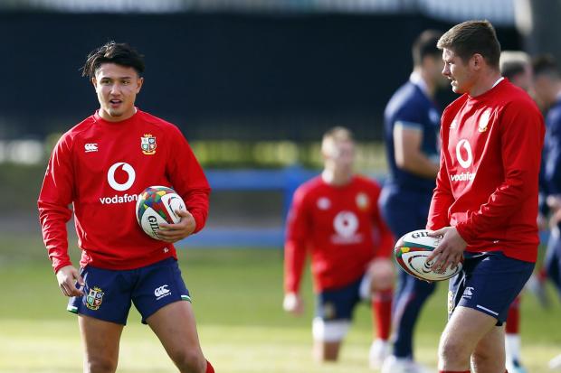 Marcus Smith, left, will step off the bench against Tonga to win his third cap for England