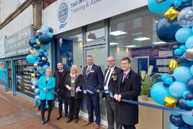 MP Justin Madders and Mayor of Ellesmere Port, councillor Lisa Denson, at the official office opening of a new business venture launched by army veteran Carl Roberts (thrid from right).