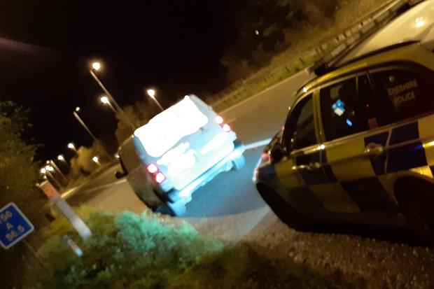 Police found the man taking a nap in his van on the hard shoulder of the M56