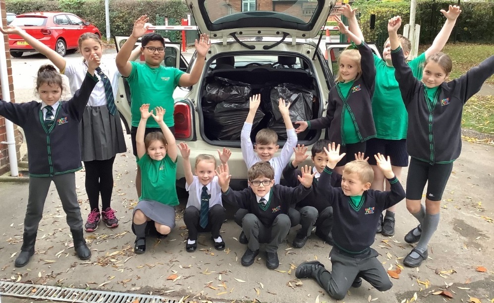 Manor Park pupils with gifts for Operation Christmas Child
