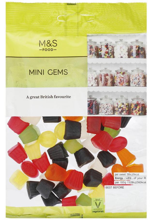 Chester and District Standard: Undated handout photo issued by Marks and Spencer of a packet of Mini Gems. Marks and Spencer has changed the name of its popular Midget Gems sweet to avoid offending people with dwarfism rebranding its version of the confectionery as Mini Gems following a campaign by a disability academic. 