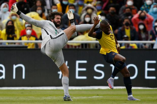 Alisson Becker was shown two red cards during Brazil's 1-1 draw with Ecuador but both were overturned by VAR