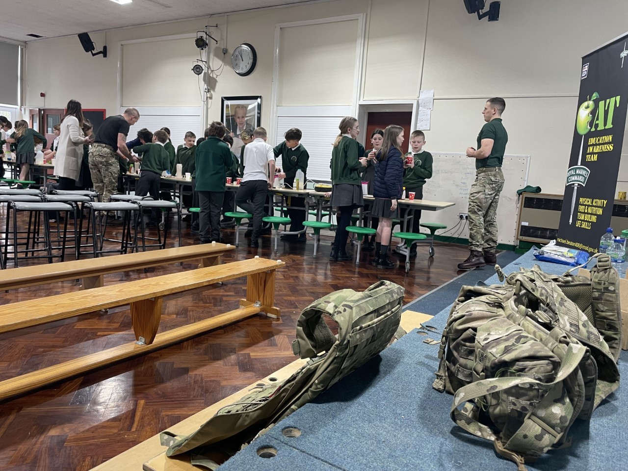 Woodlands Primary School pupils learned the importance of a healthy lifestyle thanks to the Royal Marines Educational Awareness Team.