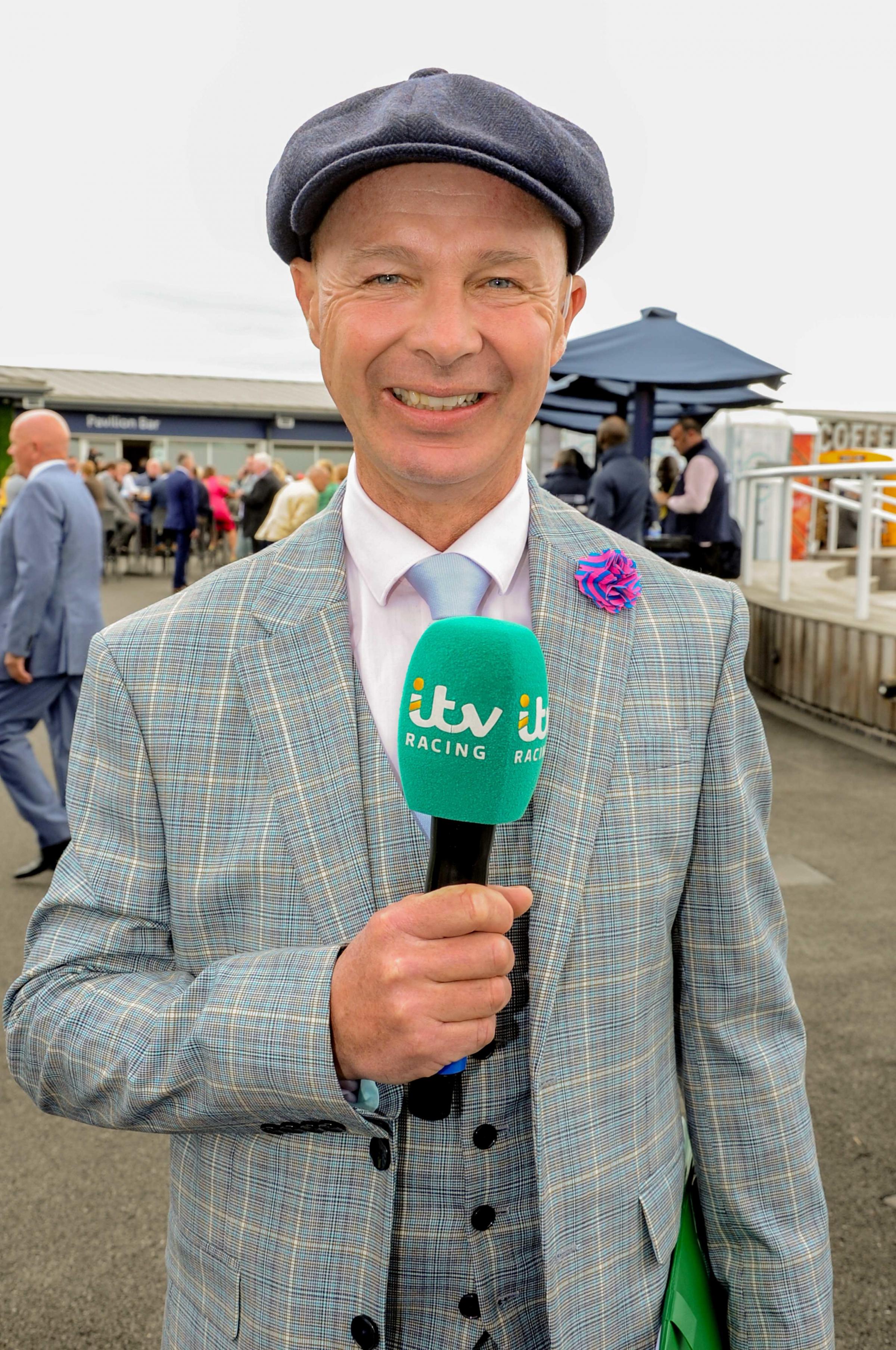 Chester Racecourse, Boodles May Festival Tote Chester Cup Day. Picture ITV racing commentator Luke Harvey. Picture: Simon Warburton.