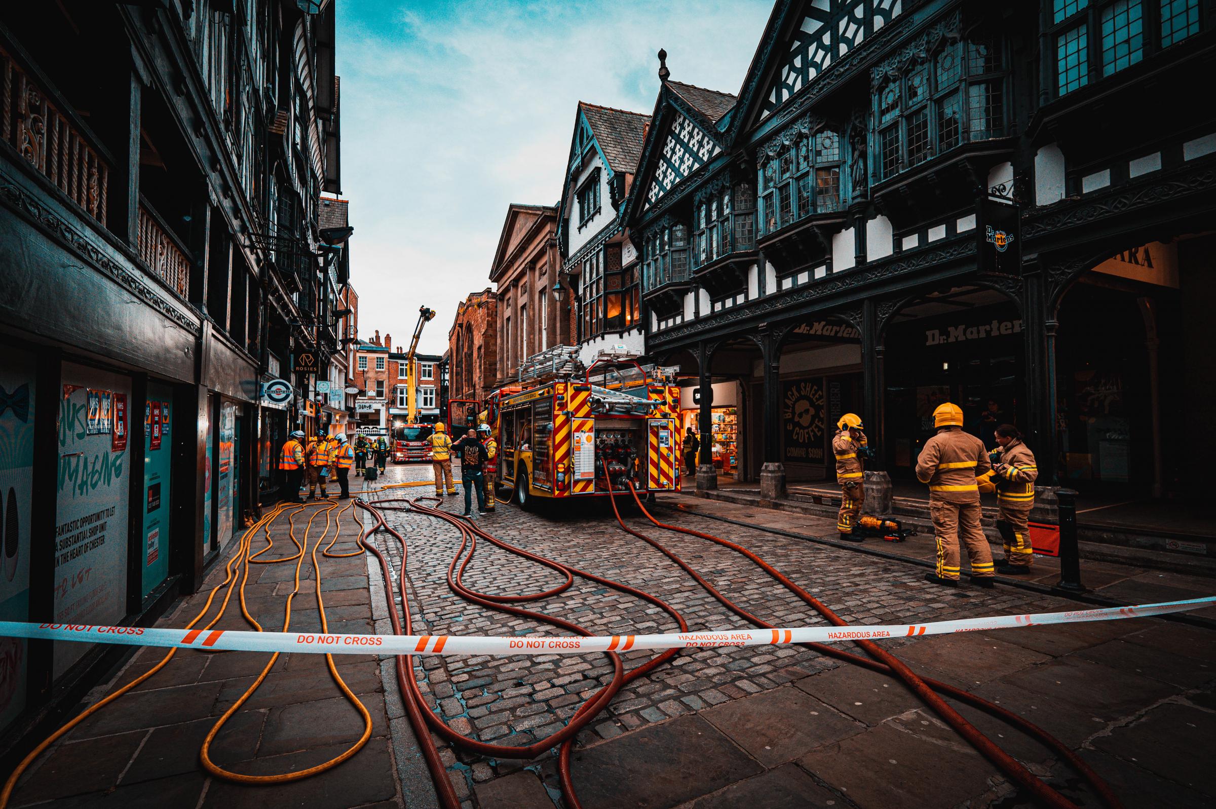 The emergency exercise at Rosies nightclub, Northgate Street, Chester. Picture: CFRS.