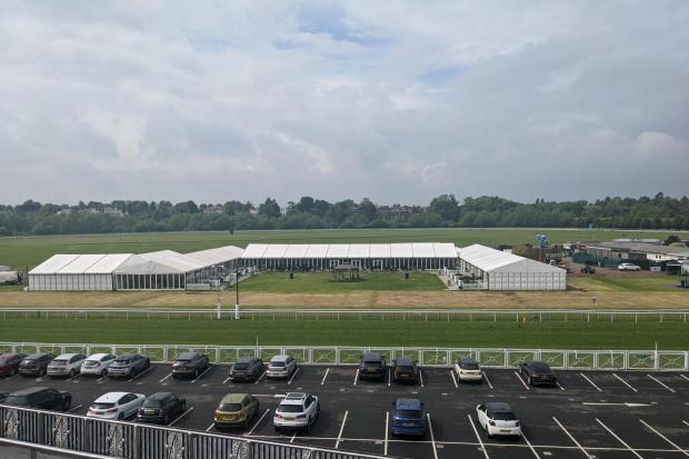 The tented village at Chester Racecourse.