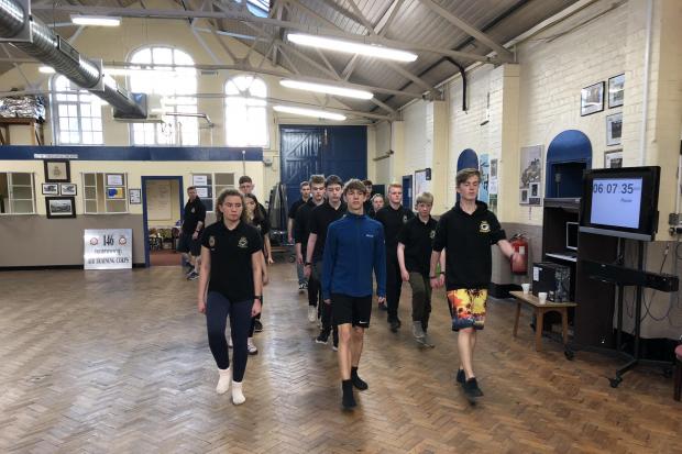 Air Cadets completing their drill marathon in 2018