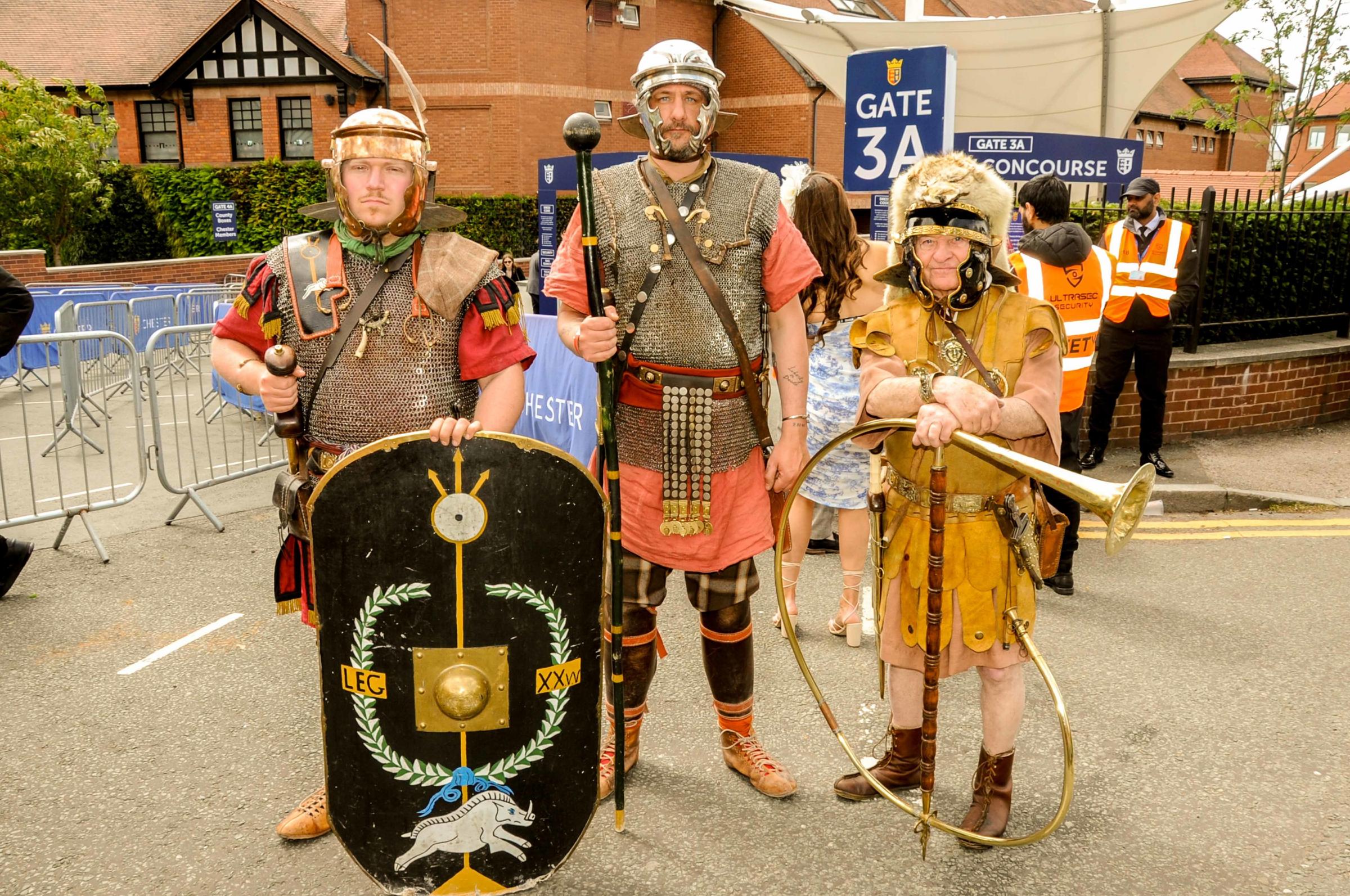 On guard, Roman soldiers Colin Jones, Tom Hudson and Ed Greenhalgh of Chester Roman Tours. All pictures: Simon Warburton.