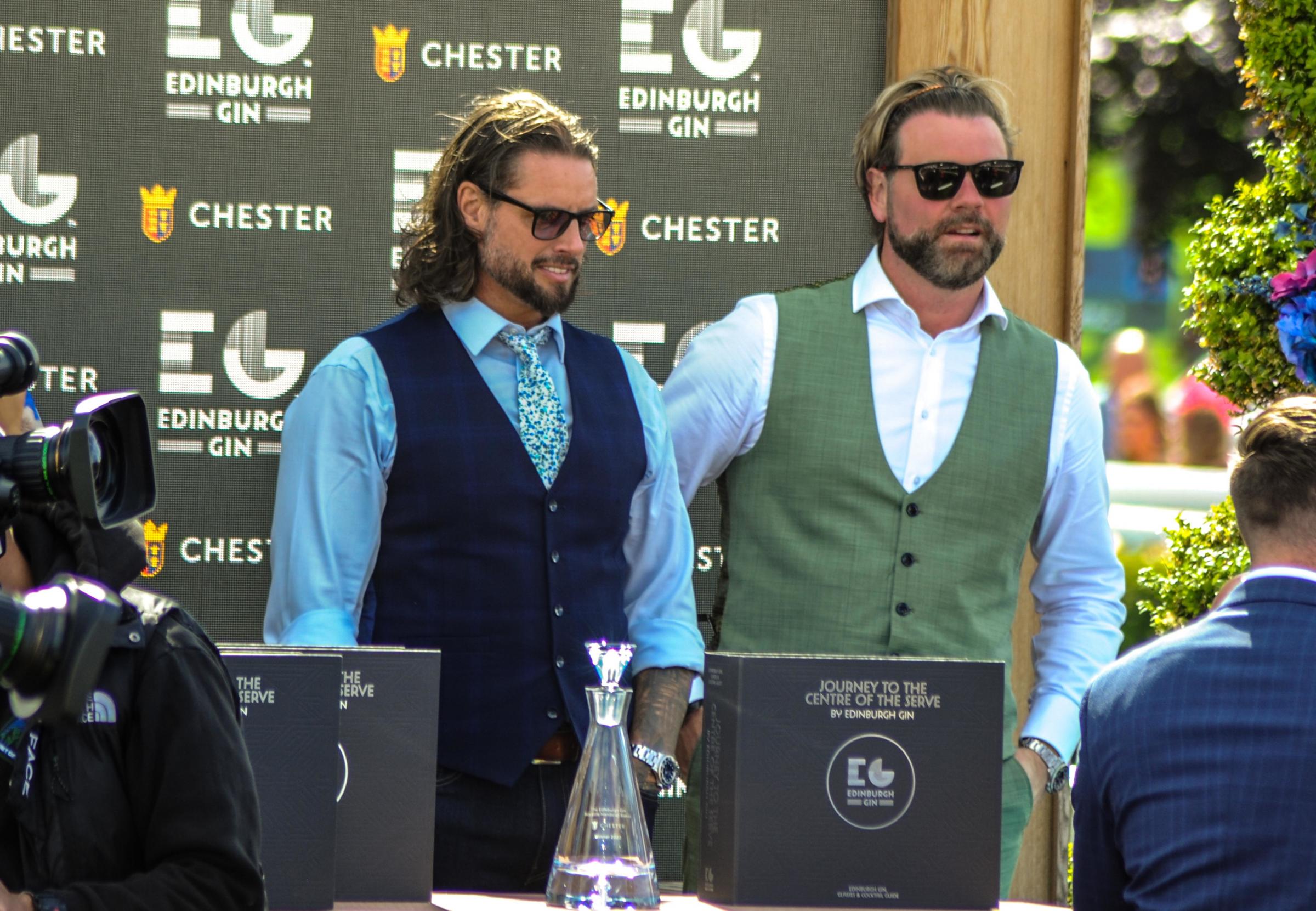 Chester Racecourse, Edinburgh Gin Summer Saturday. Picture Former Boyzone and Westlife stars Keith Duffy and Brian McFadden. All pictures: Simon Warburton.