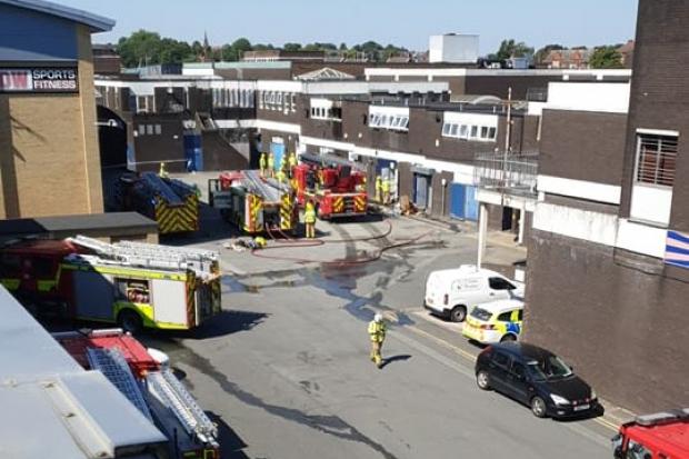 Fire engines are in attendance at Winsford Cross Shopping Centre - Credit Tim Berisford