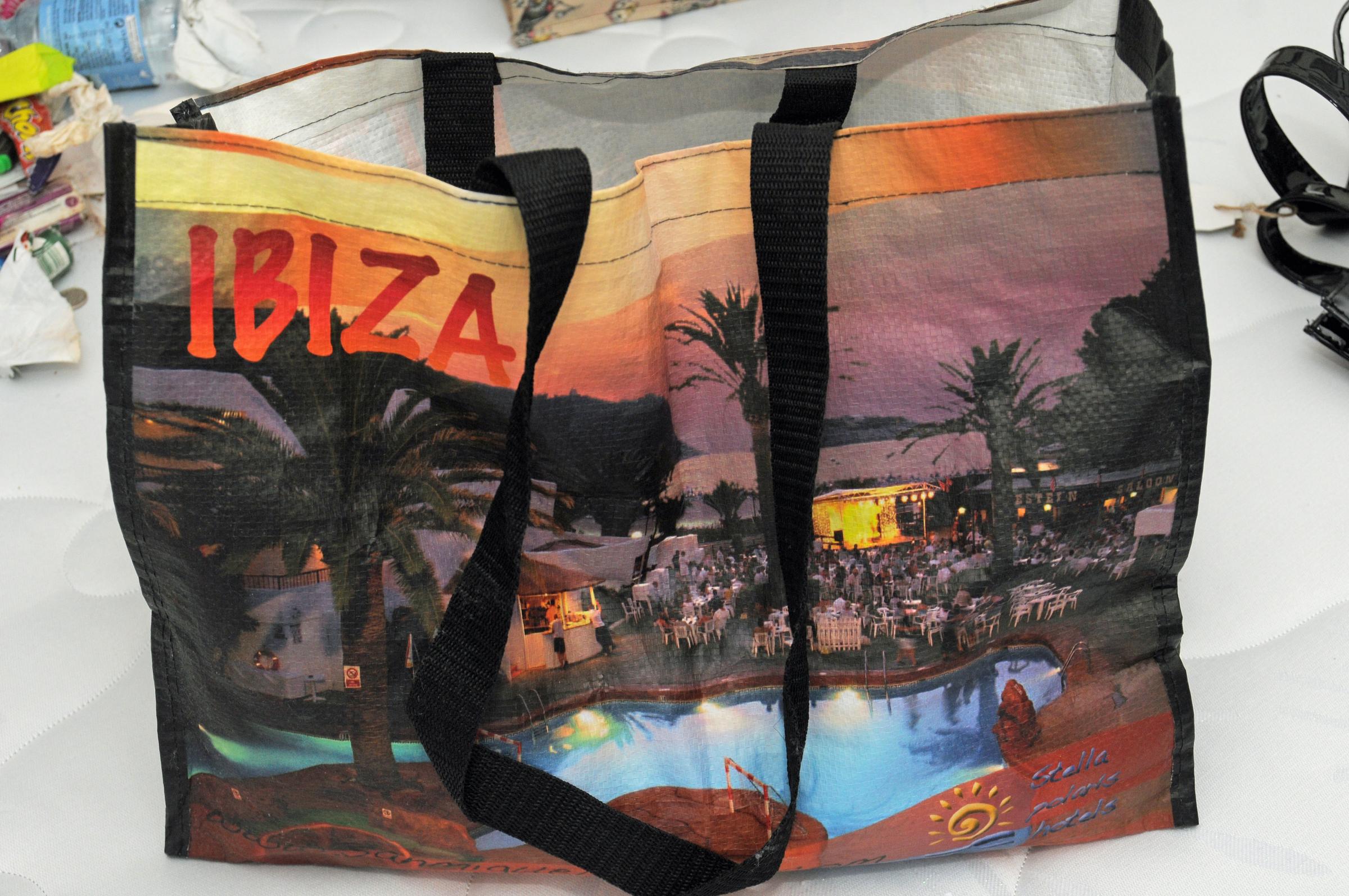 A photo of an Ibiza carrier bag, found by police in Lucy Letbys bedroom at Westbourne Road, Chester. It contained a number of hospital shift handover sheets and Lucy Letbys NHS nursing badge. Picture: Cheshire Constabulary/CPS.