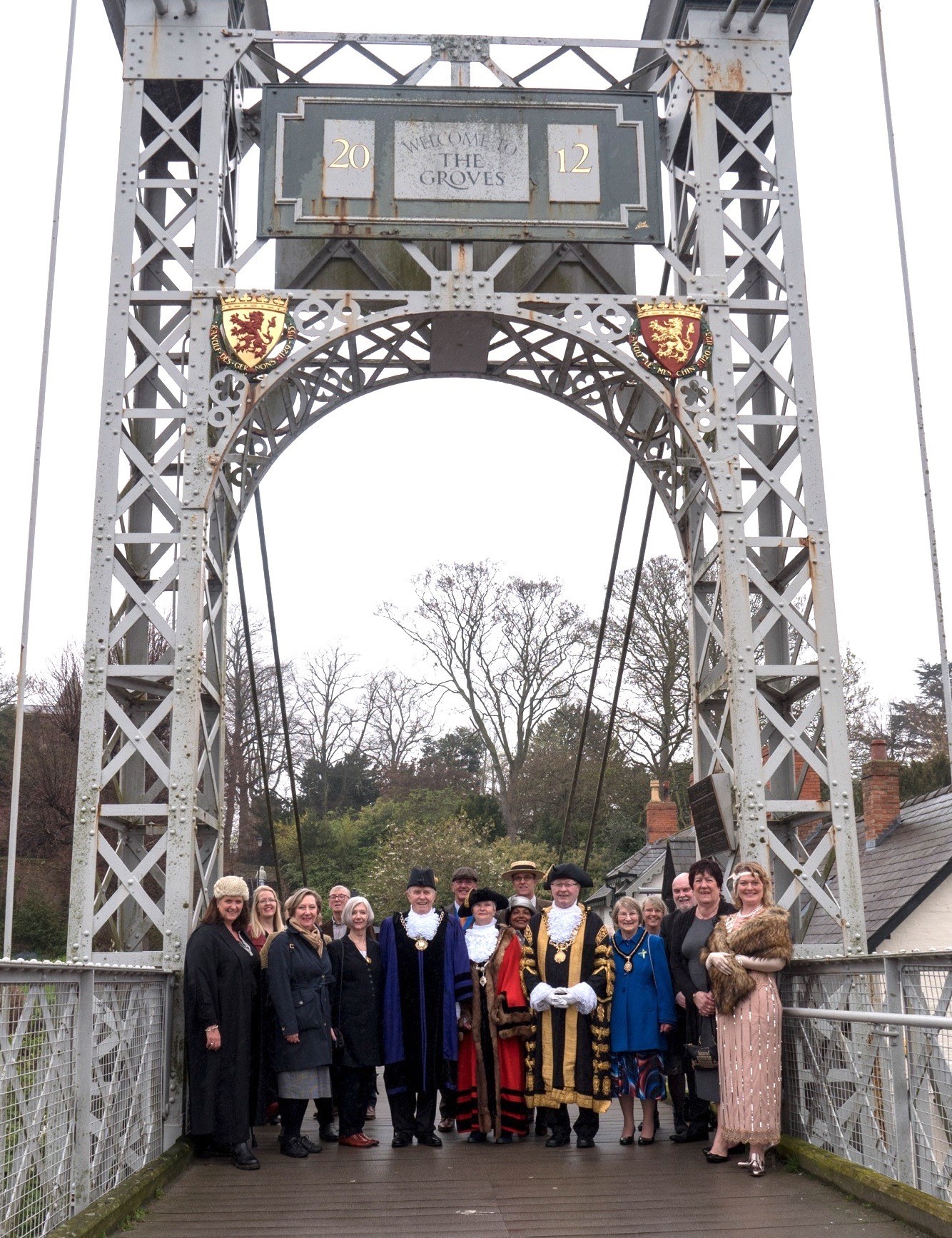 VIPs assemble to celebrate the 100th birthday of the Queens Park Bridge. Photo: Max Walker Williams.
