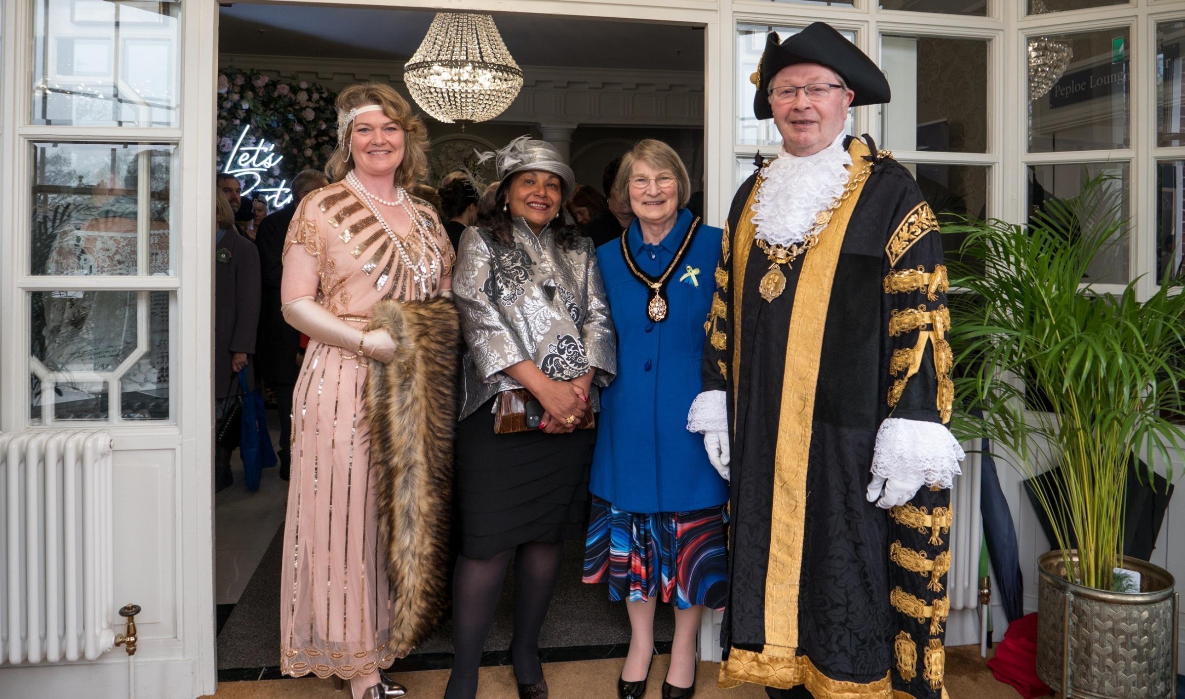 L-R Jan Chillery, Cllr Razia Daniels, Lady Mayoress Heather Leather, The Lord Mayor of Chester Cllr John Leather (Photo - Max Walker Williams).