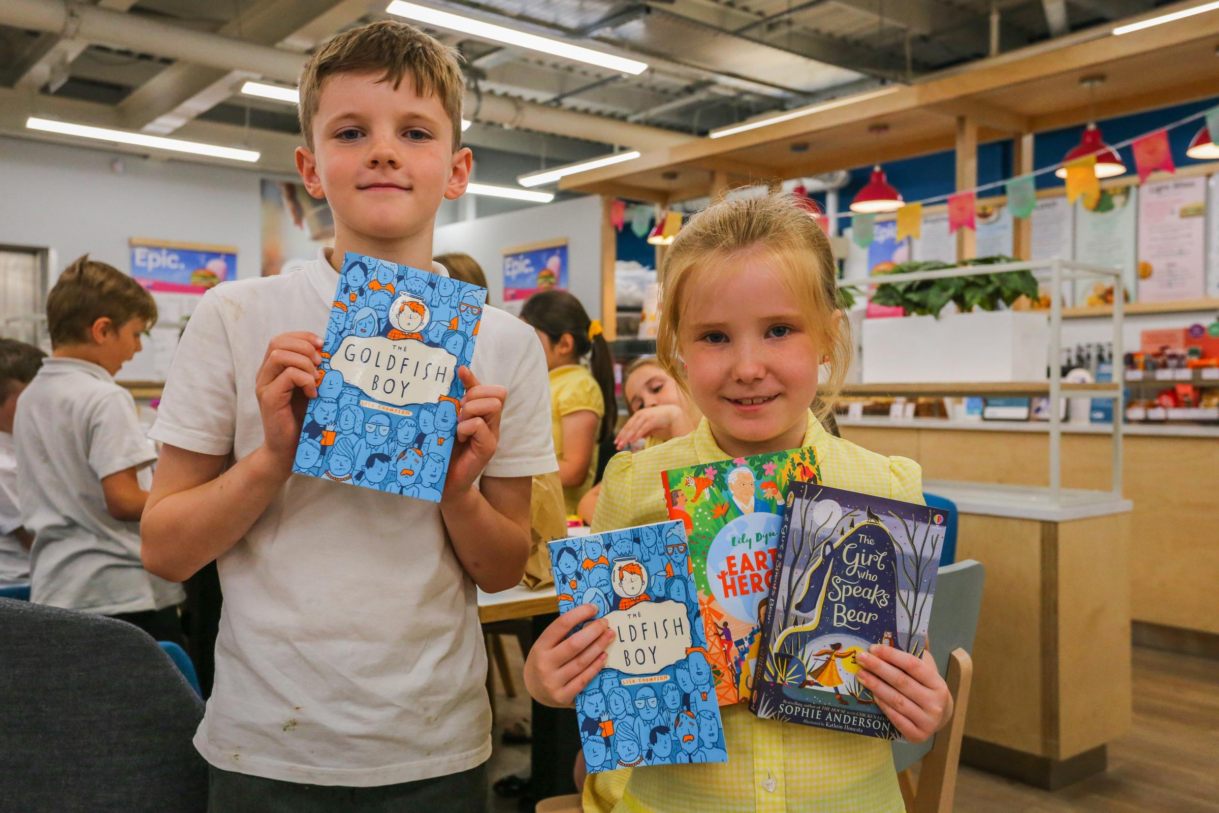 Pupils from St Clare’s RC School in Chester, take part in the Young Reader Programme at Broughton Shopping Park 