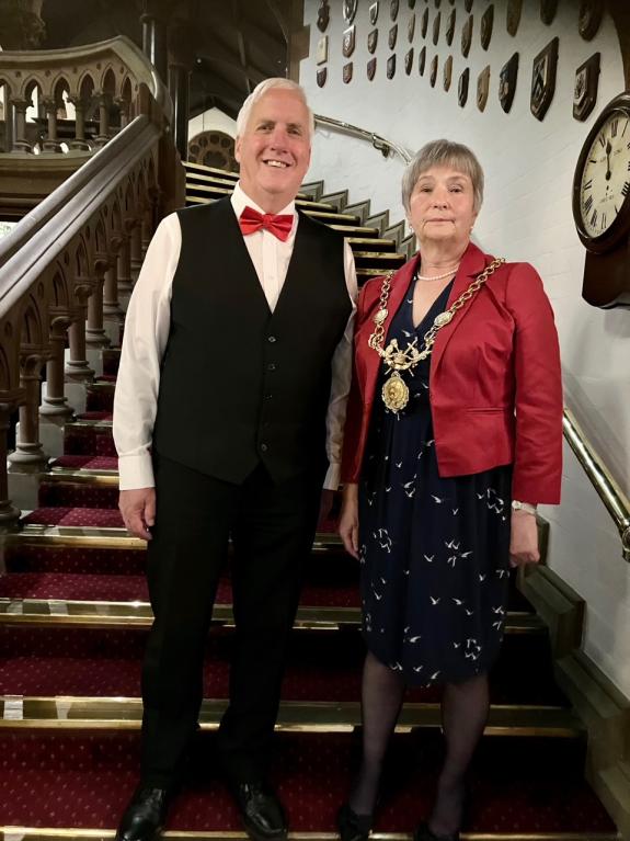 Chester and District Standard: Blair Wilson, Chairman of Chester Male Voice Choir with The Lord Mayor of Chester, Cllr. Sheila Little. Chester and District Standard: Blair Wilson, Chairman of Chester Male Voice Choir with The Lord Mayor of Chester, Cllr. Sheila Little.