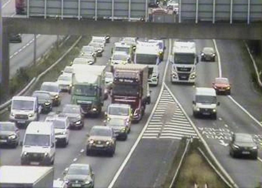 The traffic on the M62 on the morning of the crash as a result