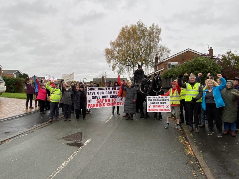 Cheshire: Audlem villagers' funeral protest over car charges | Chester and District Standard 
